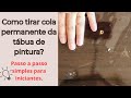 Como tirar a cola permanente da tábua de pintura, com água. Limpar a tábua. Dica para iniciantes.