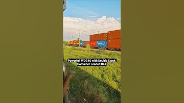 Powerfull WDG4G with Double Stack Container Loaded Rail #shorts