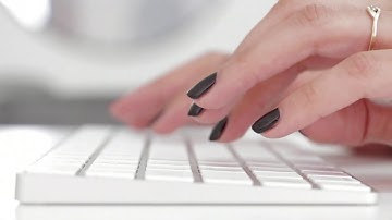 Free HD Video Stock Footage Loop - Female Hands Typing On Keyboard.Black Nails Office *No Copyright*