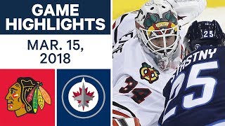 NHL Game Highlights | Blackhawks vs. Jets - Mar. 15, 2018