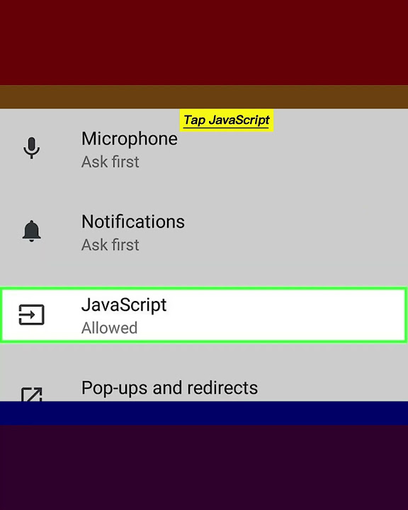 How to enable cookies and javascript in google chrome for android youtube