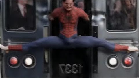Spider Man Stop the Train with Foot