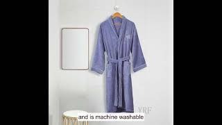 YRF-Baumwollroben,Bademantel für Frauen anpassen,Unisex-Roben,Seiden-Kimono-Roben,Video