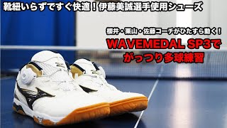 靴紐いらず！伊藤美誠選手使用シューズのWAVEMEDAL SP3でがっつり多球練習します　【Lili PingPong Channnel】