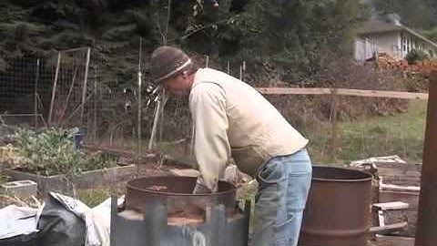 Biochar double barrel retort