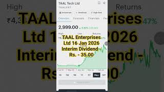 TAAL Enterprises Ltd share letest news update today #shorts