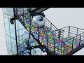 8400 Color Balls On Stair Blender Rigid Body Simulation