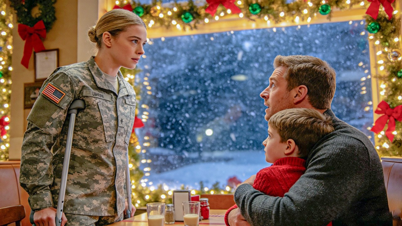 “Can I share this table?” asked the one-legged soldier to the janitor — and his reply stunned her.