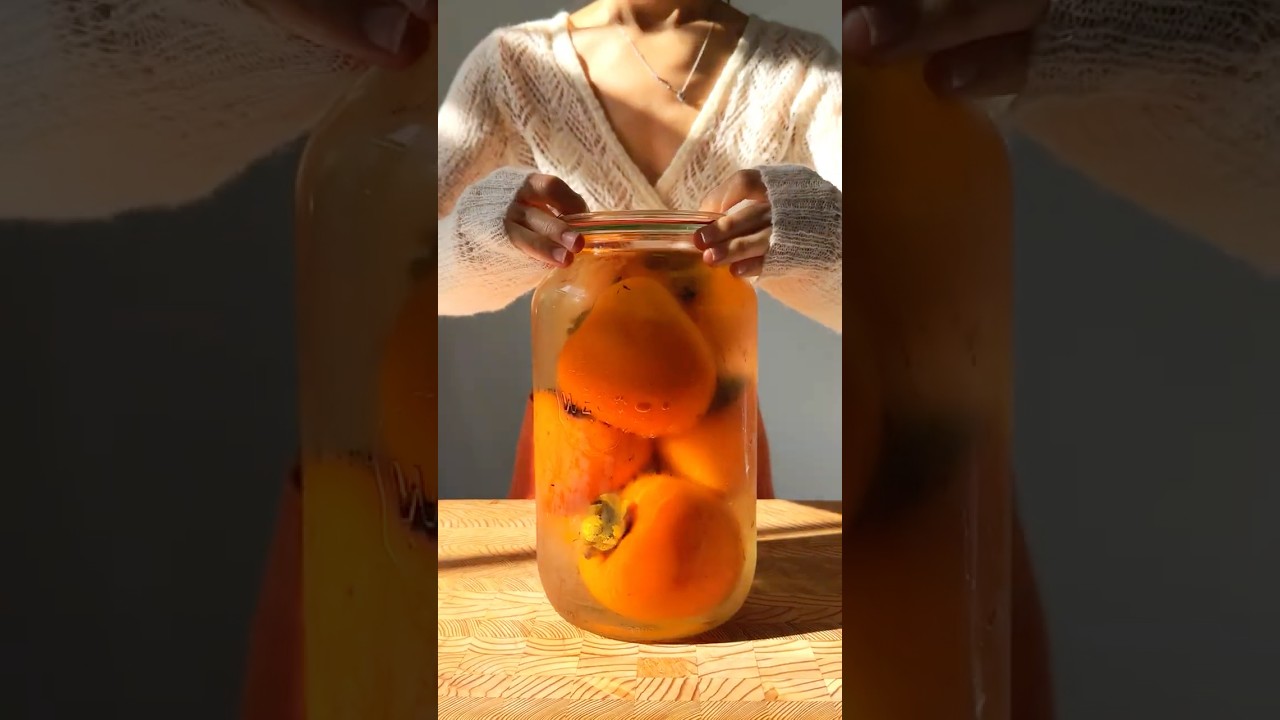 Candied Persimmon Sticky Rice #thaifood #dessert #healthyfood #cooking #recipe #persimmon #fruit