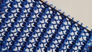 Easy openwork two needle knitting pattern with mercerized yarn for summer