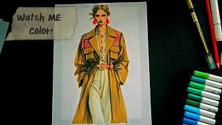 Vintage Boho Style Coloring Illustration
