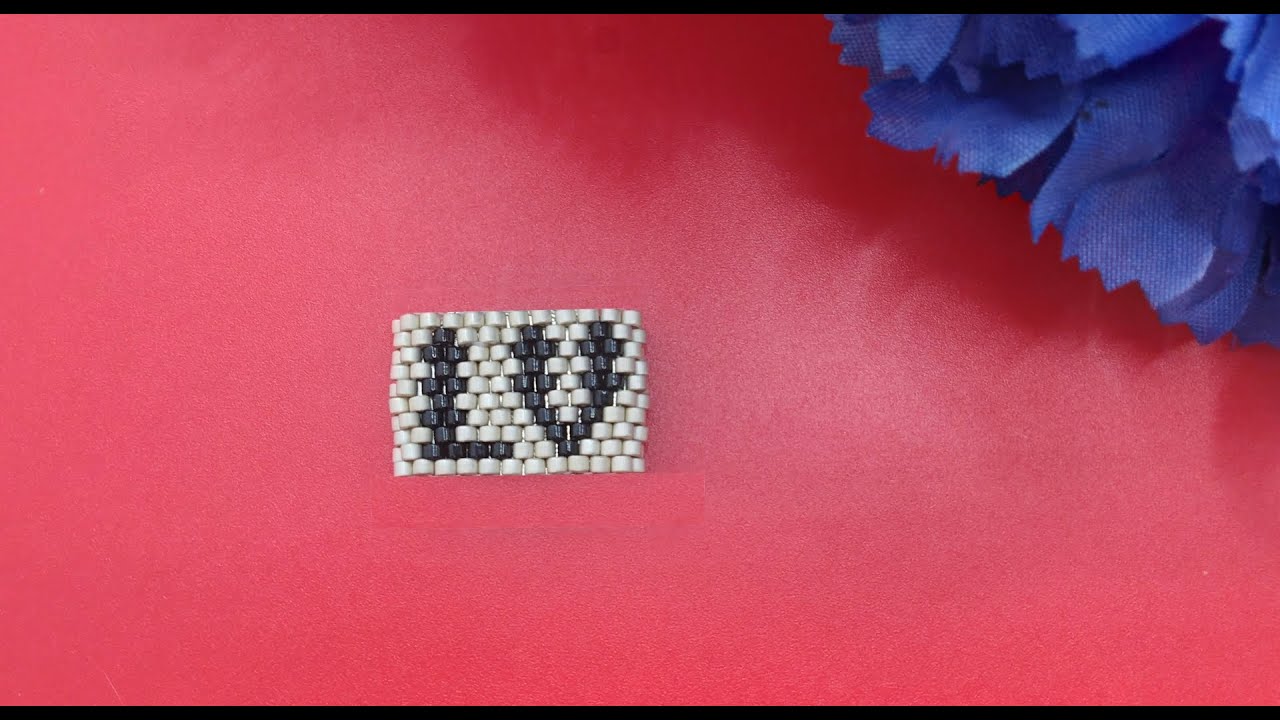 Even Count Peyote Ring with Initials and How to Read Peyote Graph Chart ...