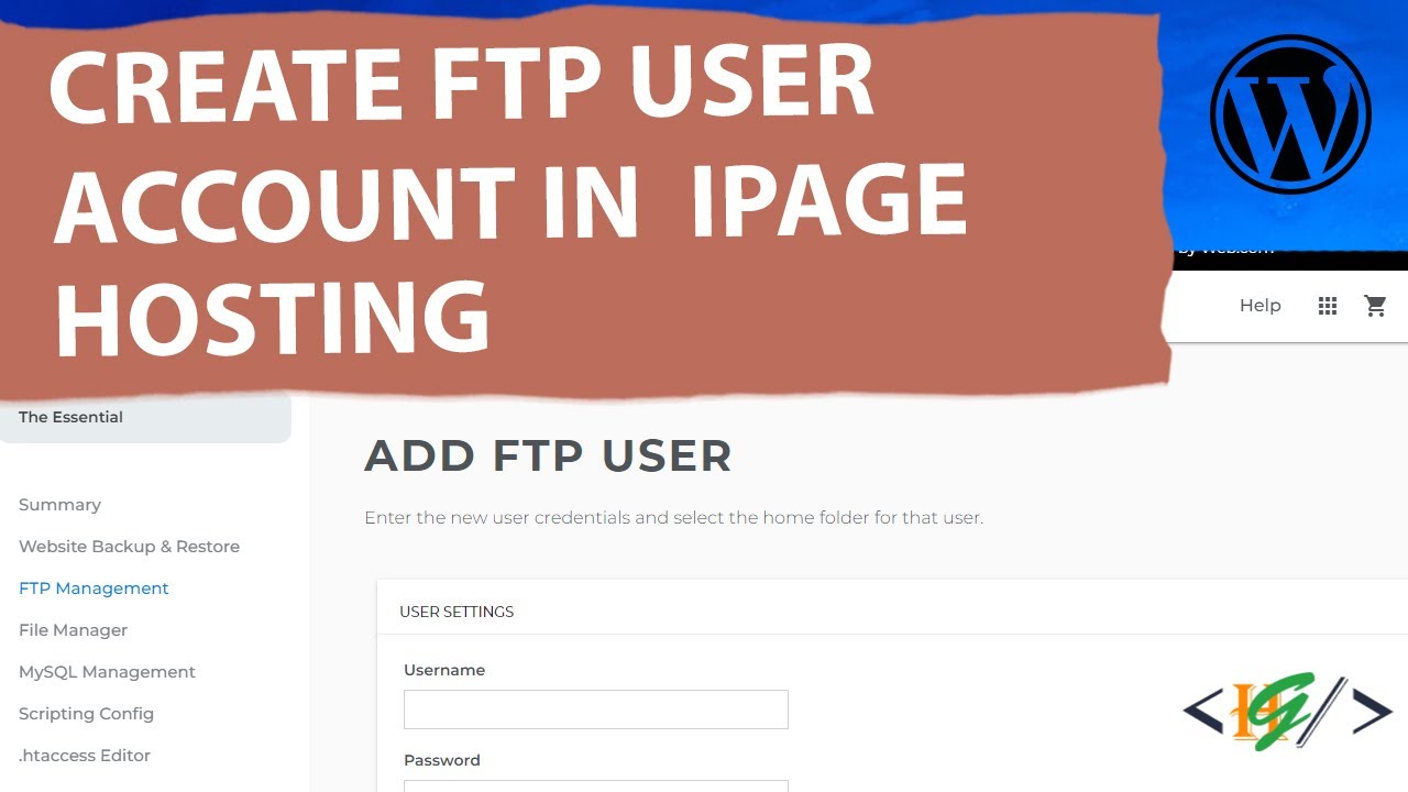How to Create FTP User Account in iPage Hosting | Ftp Management - YouTube