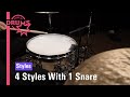 4 Drum Styles with 1 Snare | Home Of Drums
