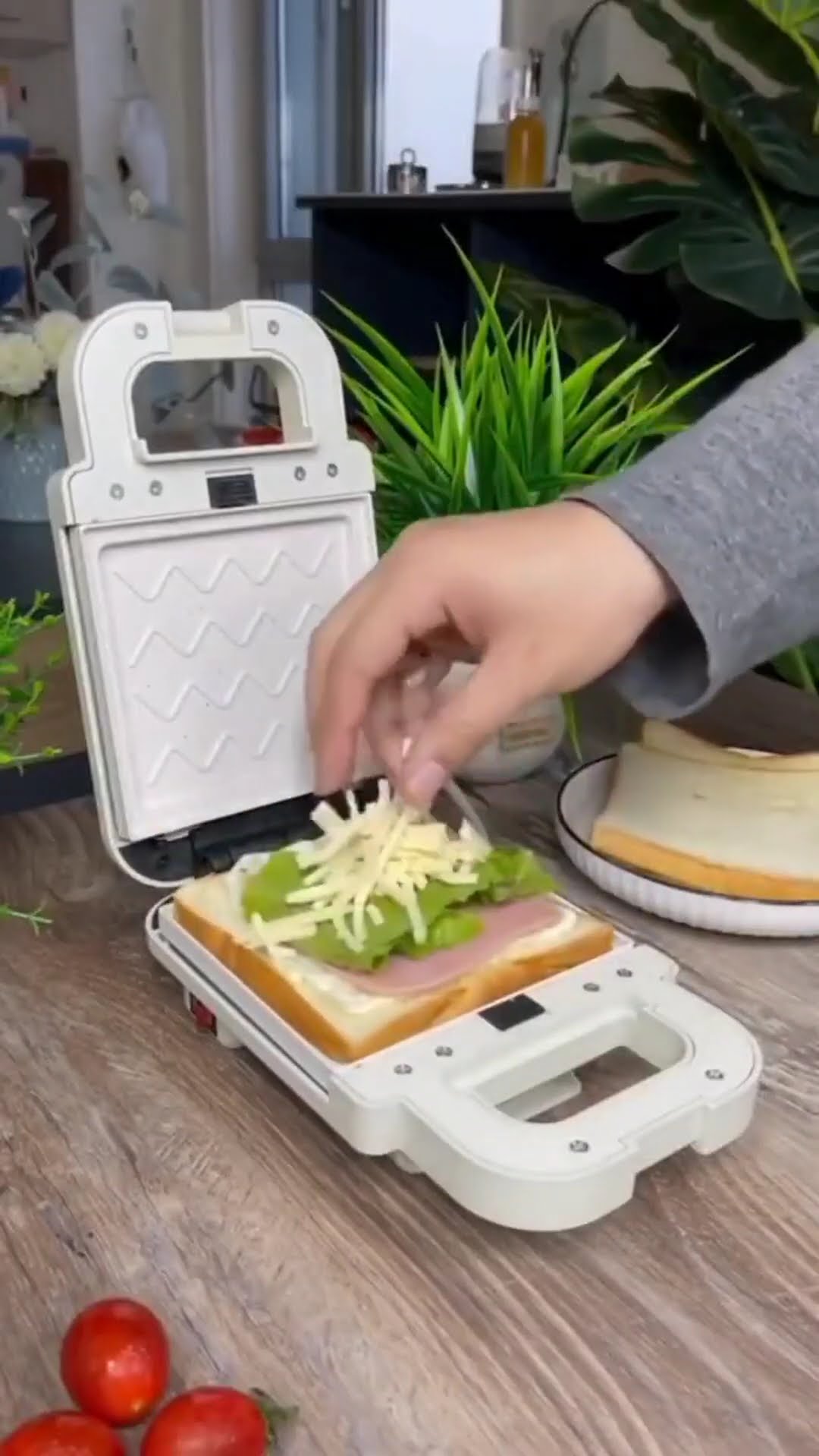 Electric Sandwich Toaster Waffle Maker