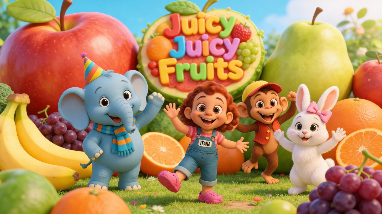 Juicy Juicy Fruits Song | Learn Fruits for Children | Nursery Rhymes & Songs for Kids by Teana Tales