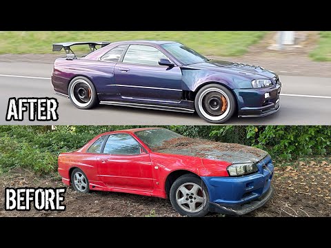 Rebuilding a NISSAN R34 GTR in 10 minutes