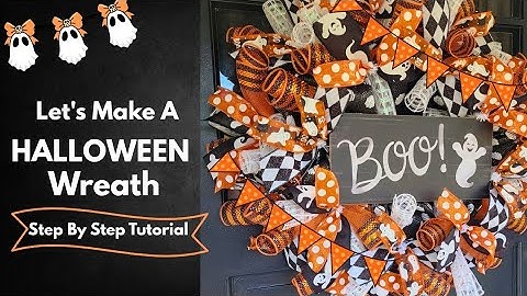 *NIEUWE* HALLOWEEN KRANS TUTORIAL | EENVOUDIGE DIY DECO MESH POEF & KRUL METHODE | Krans maken