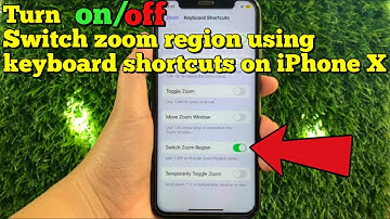 How to turn on or off switch zoom region using keyboard shortcuts on iPhone X