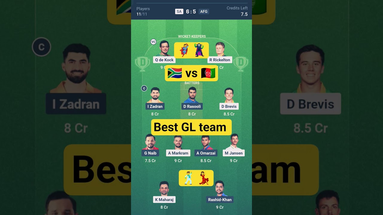 SA vs AFG 13th world cup cricket match fantasy GL wining team pradecation ❤️💜💕🎈