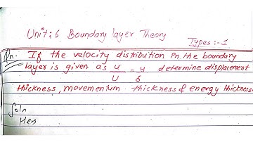 Boundary layer Theorem Numerical:1 | Prashant YT | Fluid Mechanics | BE Civil |