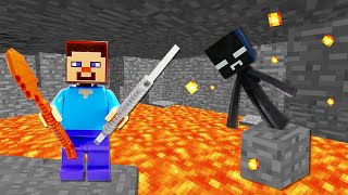 Видео игры битвы Майнкрафт - Стив делает ловушки для Мобов Minecraft Lego! - Видео обзор игры