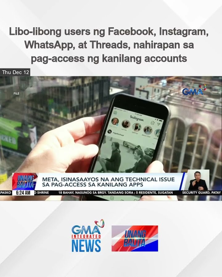 Libo-libong users ng Facebook, Instagram, WhatsApp, at Threads, nahirapan sa... | Unang Balita