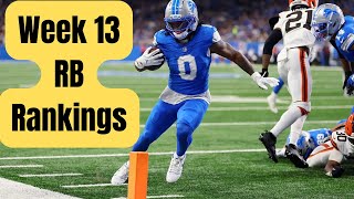 Week 13 RB Rankings Fantasy Football 2025