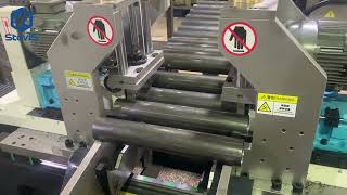 [SteviS chamfering machine] Double end steel pipe chamfering machine with automatic feeding system