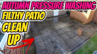 Pressure Washing a Filthy Autumn Patio by Bournemouth Jet Washing 5,999 views 6 months ago 8 minutes, 22 seconds
