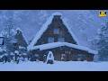 4K HDR Heavy Snowstorm in Shirakawa-go Japan | 8 Hours Winter Ambience for Sleep & Relaxation