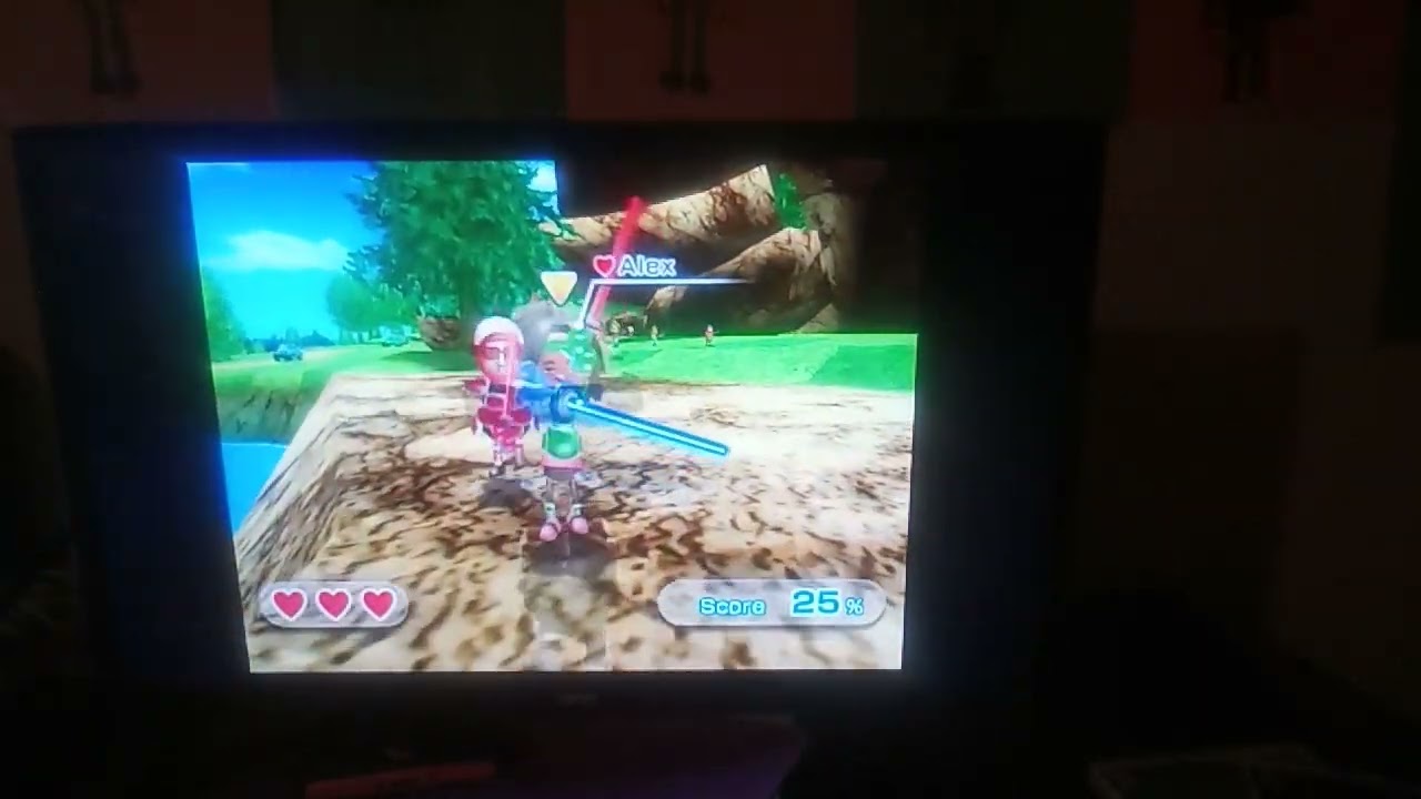 Eleled Playing Wii sports resort Swordplay Showdown For the first time 