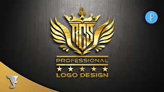 3 Letter Monogram Logo Design RCS With Wings || Pixellab Tutorial