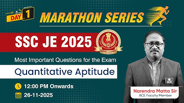 SSC JE 2025 Exam: Marathon Series | Quantitative Aptitude | Most Important Questions | ACE Online