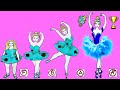 Paper Dolls Dress Up - Fat Ballerina Costumes Dresses Handmade Quiet Book - Barbie Story & Crafts