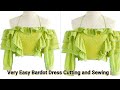 Very Easy Bardot Dress Cutting and Sewing |