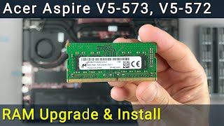 Video How to upgrade RAM memory in Acer Aspire V5-573, V5-572 laptop (author: How-FixIT)