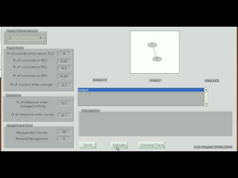 Optimal management of invasive species on a graph using POMDP