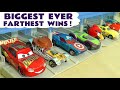 8 Lane Hot Wheels Biggest Ever Funlings Race with Disney Pixar Cars McQueen v DC Comics Full Episode