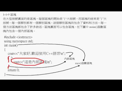 C++程式語言  第一章  1-1-8敘述Statements