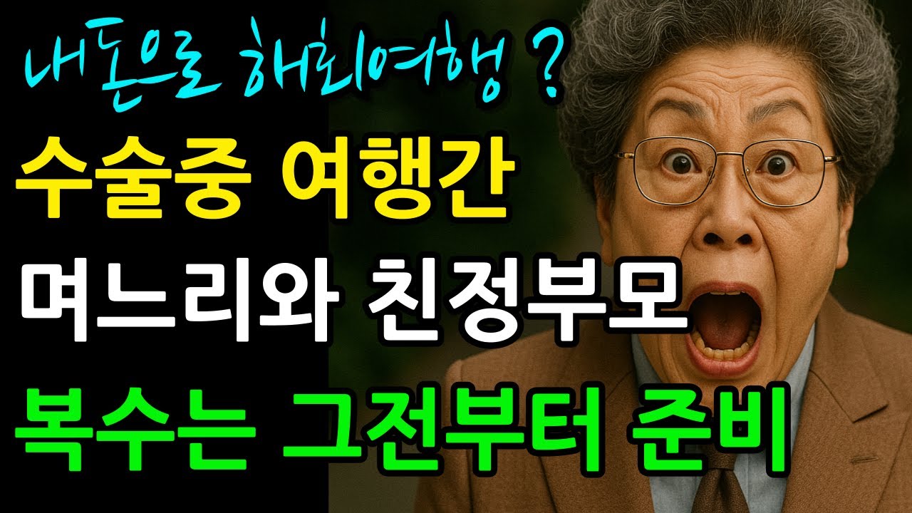 Outline Video 수술 소식 듣고도 내돈으로 해외여행 간 아들과 며느리, 친정부모까지... 어머니의 복수는 이미 시작됐다 인생 실화 라디오 사연을 오디오북을 통해 들어보세요