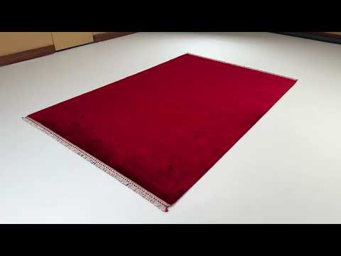 Alzade Serisi Sade Desenli Kırmızı Tencel Tezgah Dokuma Halı inceleme videosu kapak görseli