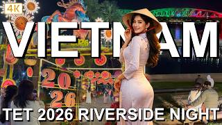 Vietnam Tet 2026 🇻🇳 Hue City Riverside Night Festival Walk (4K)