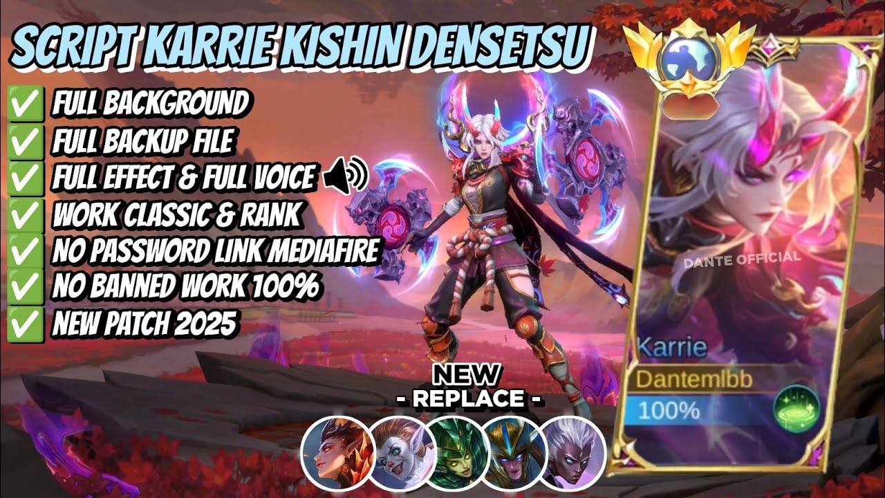 Script Skin Karrie Kishin Densetsu - Breath of Naraka No Password | Full Effect Voice |New Patch 