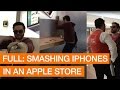 angry customer smashes iphones with metal ball in apple store storyful crazy
