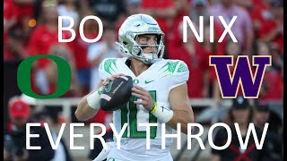 Bo Nix  Every Throw vs Washington