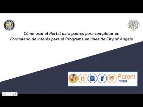 Portal para Padres- Como Completar el Formulario de Interés para el Programa en Línea City of Angels