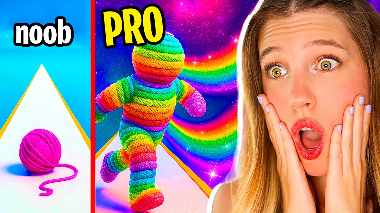 NOOB vs PRO vs HACKER en SIMULADOR de ser LANA!! 🧶 (Rope-Man Run)
