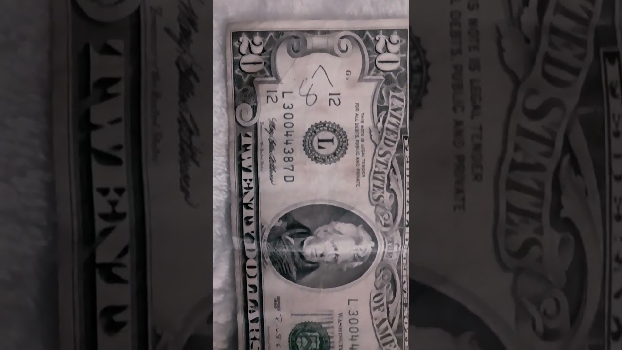 1995 $20 bill on a $5,000 bill