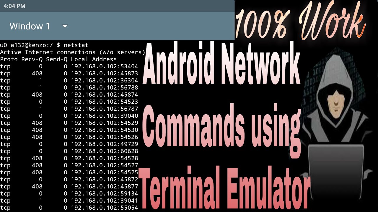 terminal emulator android commands mac address